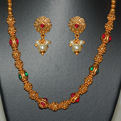 "Fancy Gold coated Beads Mala MGR -1140 - Click here to View more details about this Product